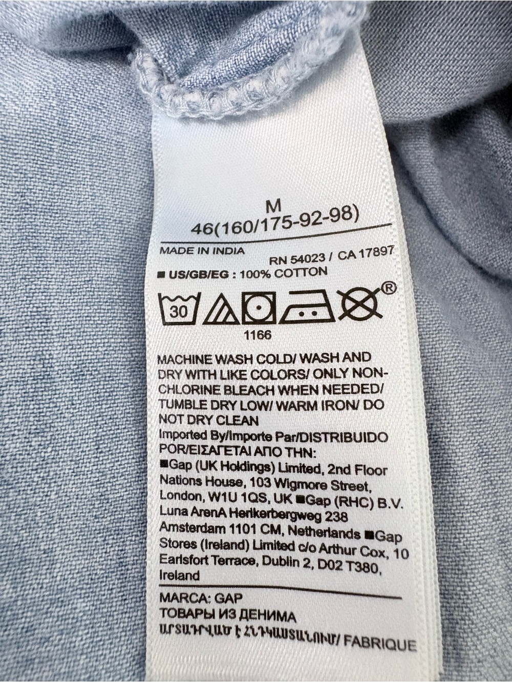 GAP Indigo Chambray Tiered Boho Cottagecore Flowy Dress Organic Cotton Size M - Picture 5 of 8